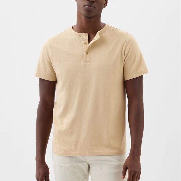GAP - Slub Henley in Cream - Picture 1 of 4